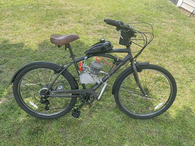 Olive Cruiser, a custom gas motorized bike built by Martin Mkary